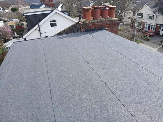 Finished flat roof above a Yorkshire street